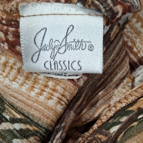 Jaclyn Smith Tan and Brown Pleated Midi Skirt Size L - Picture 3 of 4